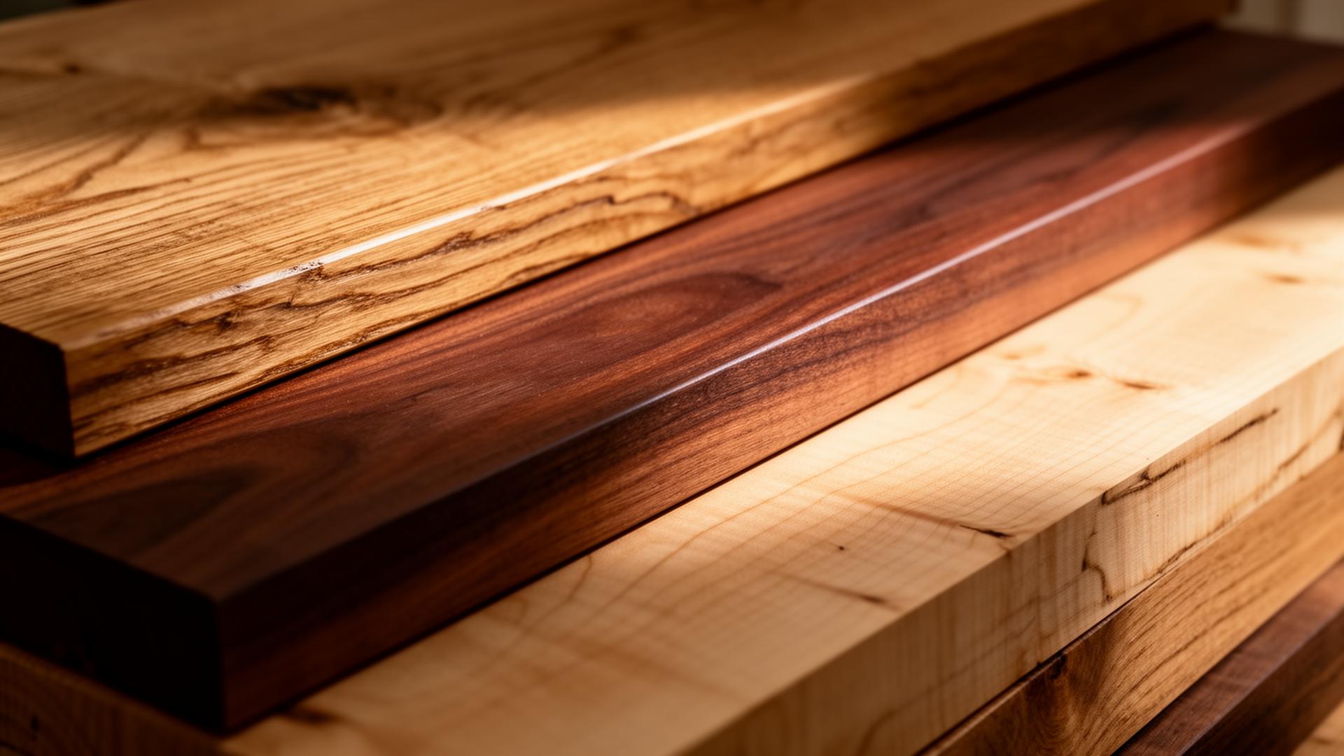 Holzmuster Eiche und Nussbaum